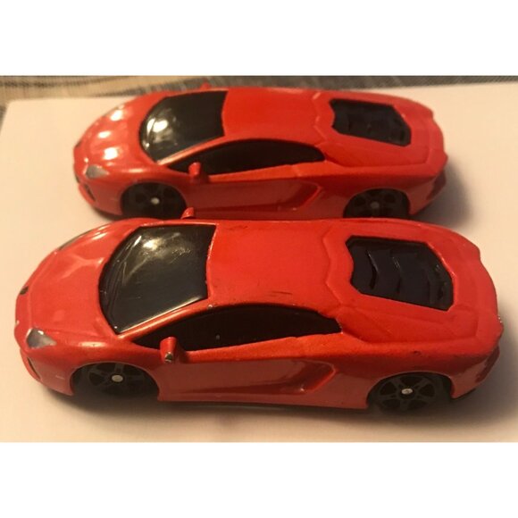 Hot Wheels Set 2 Red Lamborghini Aventador Cars 2018 Mattel 1:64 Scale Diecast - Picture 4 of 12
